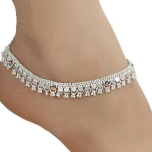 SUSVIJ Trending Black Thread Oxidised Silver Anklet