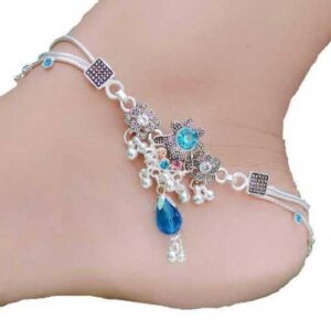 Designer Antique Kada Silver Alloy Anklet