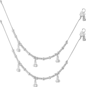 MISS VIBE Silver Snake Herringbone Anklet