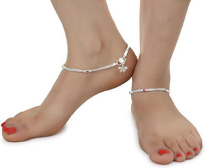 Silver-Plated Bridal Payal One Pair