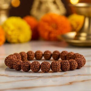 5 Mukhi Rudraksha Nepali Certified Silver Wood Pendant
