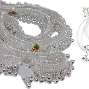 Silver Evil Eye Adjustable Anklet