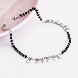 Black Bead Evil Eye Anklet
