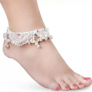 White Metal Traditional Ethnic Payal Leg Chain Anklet