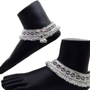 DSH Luxury Silver Plated Colour Beads Traditional Payal