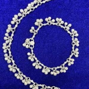 Traditional Fancy White Alloy Payal