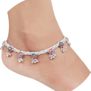 Evil Eye Anklet with silver tone plated Anklet women, Girl