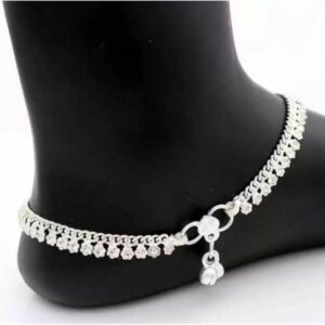 Silver Plated Traditional Trendy Anklets 10.5inch