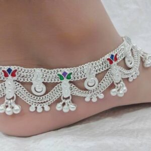 Festive Silver Anklet