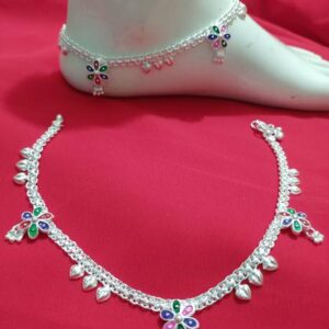 Non-Precious Metal Silver-Plated Anklet