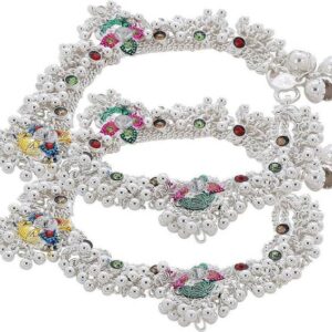 Traditional Designer Silver-Plated Anklets