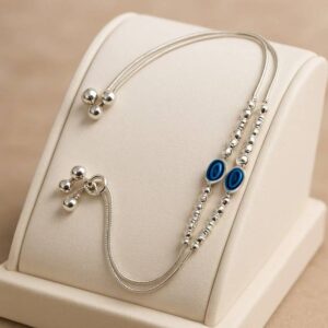 Silver Evil Eye Anklet