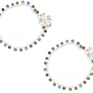 Traditional Silver Tone Anklet | Oxidised Silver Anklet