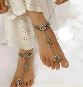 Silver-Plated Bridal Pajeb One Pair