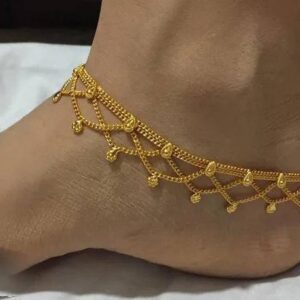 Silver Plated White Metal Anklet 10.2inch