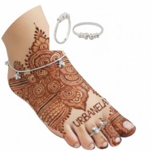 Handmade Beads & Crystal Golden Brass Anklet