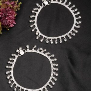 Infinity Rhodium Plated CZ Anklet