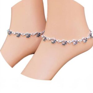 Elegant Silver Evil Eye Anklet for Women Adjustable Pro