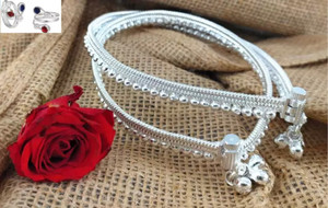 Evil Eye Silver-Tone Anklet