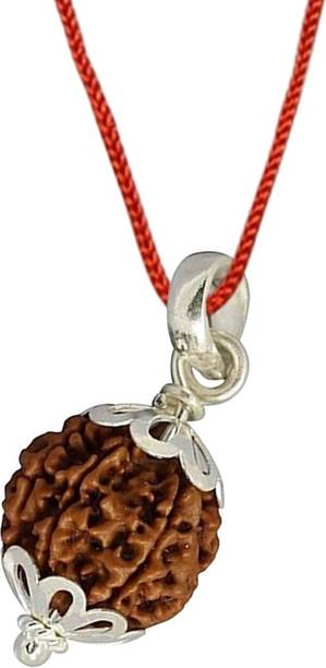 Silver Capped Karungali Malai with 5 Mukhi