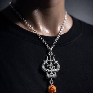 Shiv Trishul Om Rudraksha Pendant Chain