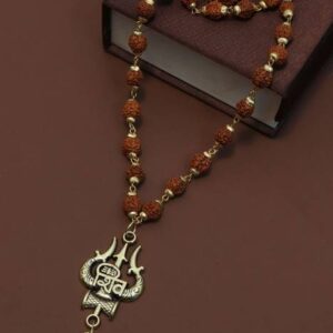 Gold Plated Cubic zirconia Studded OM OHM Aum Damru Wit