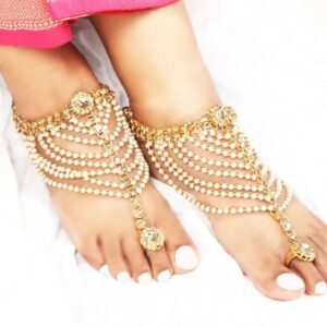 Traditional Ethnic Silver Leg Chain Anklet