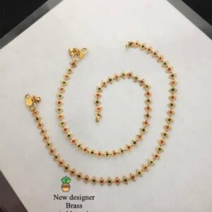 White & Black Silver Plated Payal Anklet