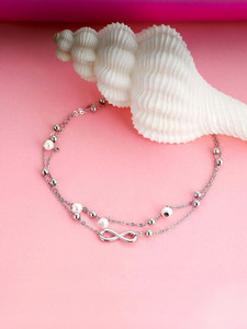 A5 Bridal Silver-Plated Bead Anklet