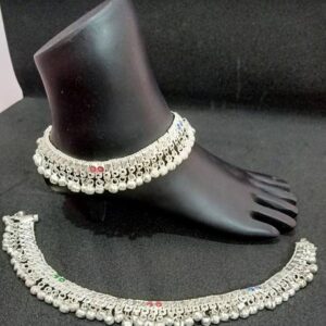 MISS VIBE Silver Flat Snake Chain Anklet