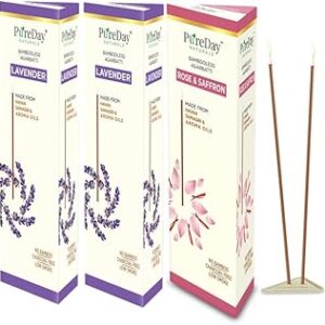 PureDay Lavender, Rose & Saffron Dhoop (200 Sticks)