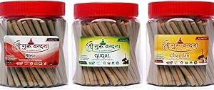 SGV Sandal, Guggul & Rose Dhoop Sticks (Pack of 3)
