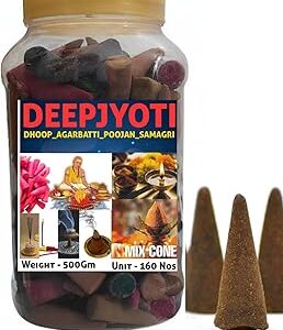 Mixed Natural Dhoop Cones Jar (500g)