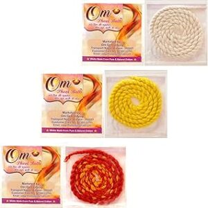 Om Phool Batti Multicolor Twisted Wicks (Pack of 18)